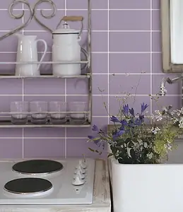 Grundflise, Effekt ensfarvet, Farve violet, Glaseret porcelænsstentøj, 10x20 cm, Overflade Sleben