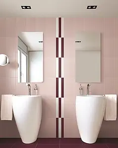 Piastrella di fondo, Effetto unicolore, Colore rosa, Gres porcellanato smaltato, 20x40 cm, Superficie Satinata