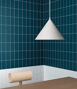 Background tile, Effect unicolor, Color navy blue, Ceramics, 10x20 cm, Finish glossy