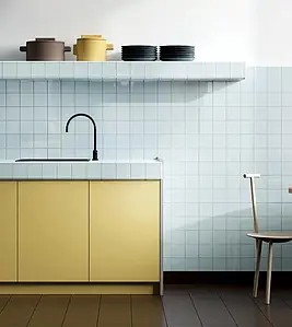 Background tile, Color sky blue, Glazed porcelain stoneware, 10x10 cm, Finish glossy