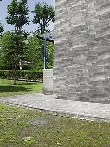 Grundflise, Effekt other stones, Farve grå, Glaseret porcelænsstentøj, 7.5x38.5 cm, Overflade skridsikker