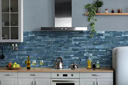 Background tile, Effect stone,other marbles, Color navy blue, Glazed porcelain stoneware, 16x40 cm, Finish matte